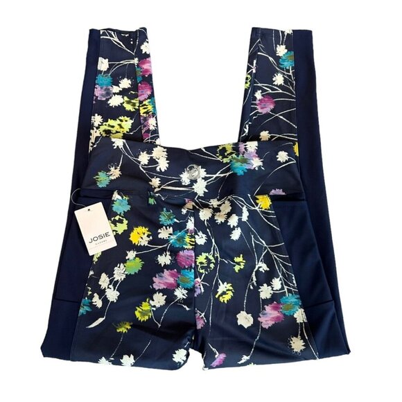 Josie Natori Size S Navy Trellis Wave Solstice Hi-Rise Media Pocket‎ Legging - Picture 6 of 6